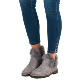 Forever Folie Botas de cano curto de camurça cinza 1