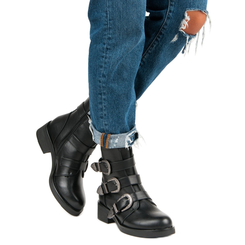 Ideal Shoes Botas elegantes para o outono preto 2