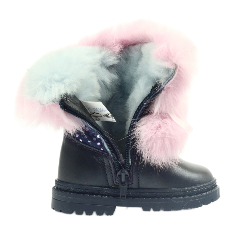 Bartek Botas femininas de couro com pele 216390-013 azul 5 Bartek Botas femininas de couro com pele 216390-013 azul 5