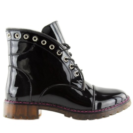 Botas pretas laqueadas A-33 pretas preto 2