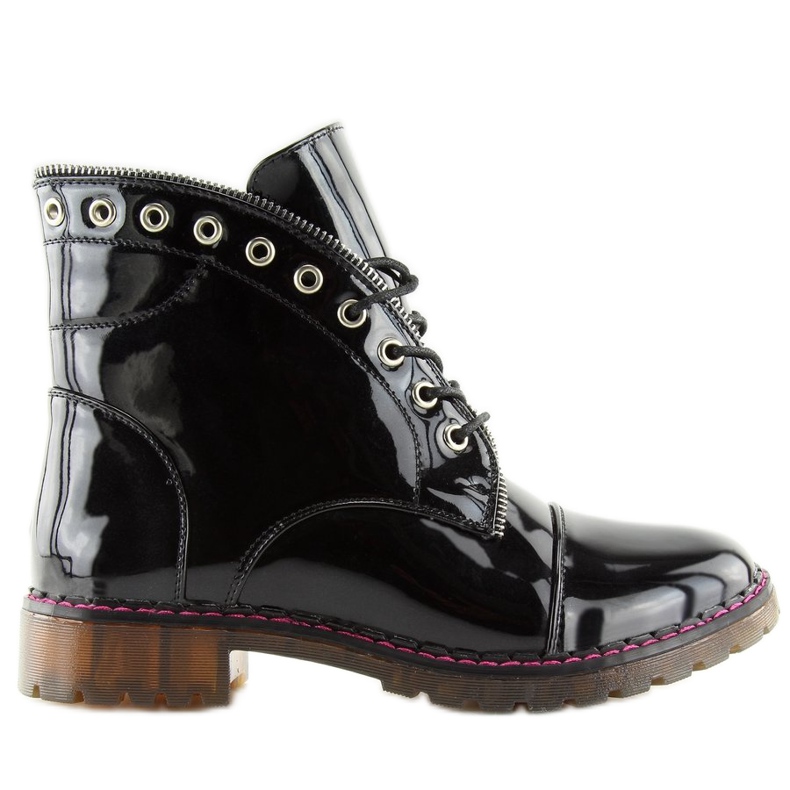 Botas pretas laqueadas A-33 pretas preto 2