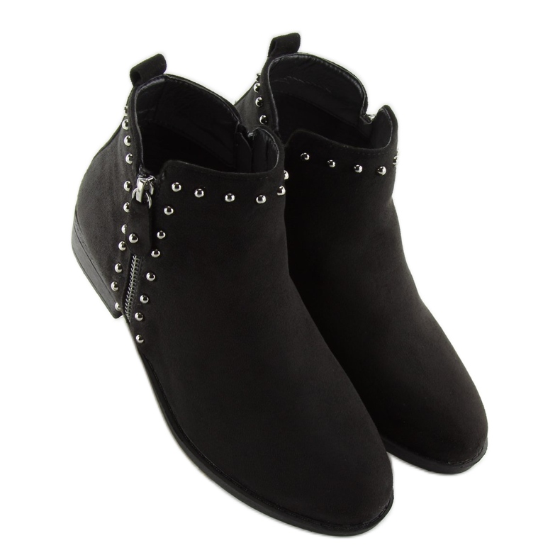 Botins pretos para mulheres pretas L1217 pretas 2