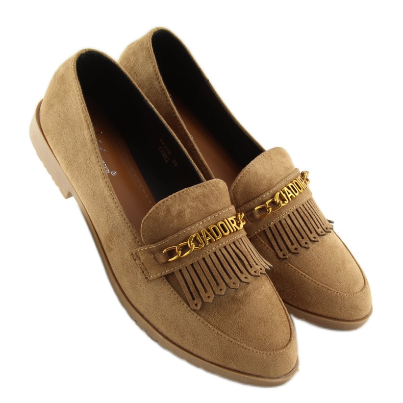 Mocassins marrons para mulheres HW308 Camel castanho 1