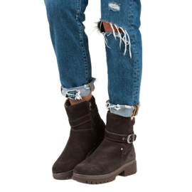 Botas de couro quente marrom 1