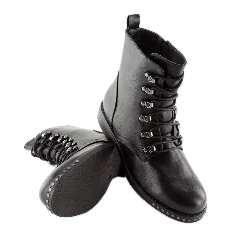 Botas de trabalho femininas negras pretas ML15 preto 2