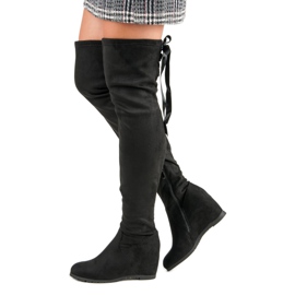 Bestelle Botas pretas na cunha preto 1
