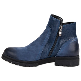 Botas de couro VINCEZA confortáveis azul 1