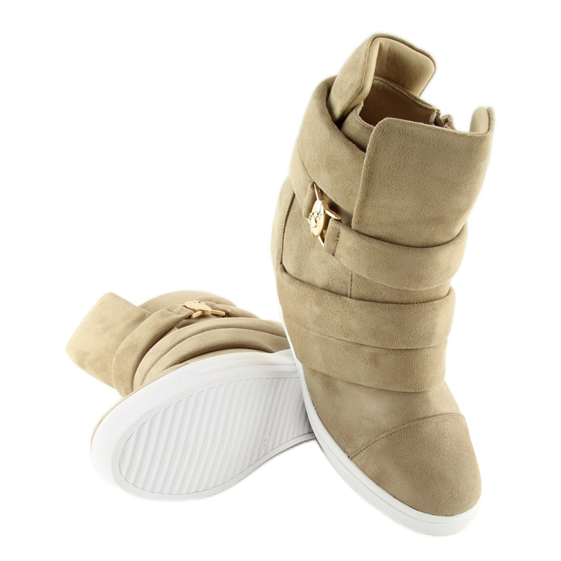 Tênis feminino bege H6507 Camel 1