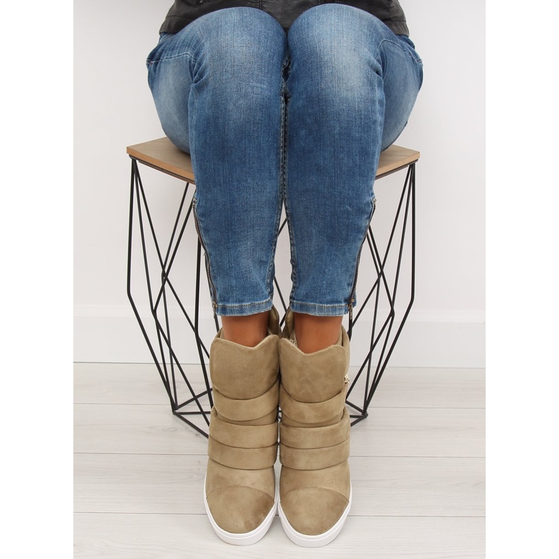 Tênis feminino bege H6507 Camel 2