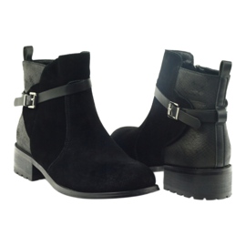 American Club Botins americanos botas de inverno couro camurça preto 4