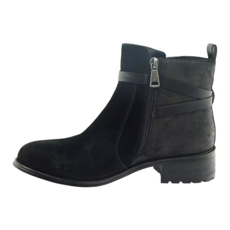 American Club Botins americanos botas de inverno couro camurça preto 2