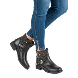 Botas femininas de rock preto 1