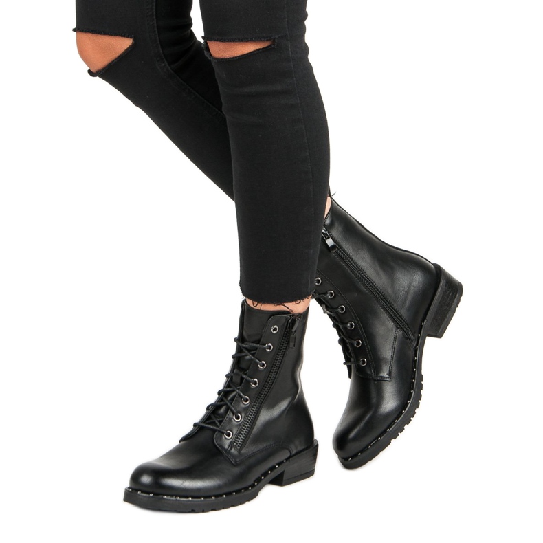 Filippo Botas de trabalhador amarradas preto 1