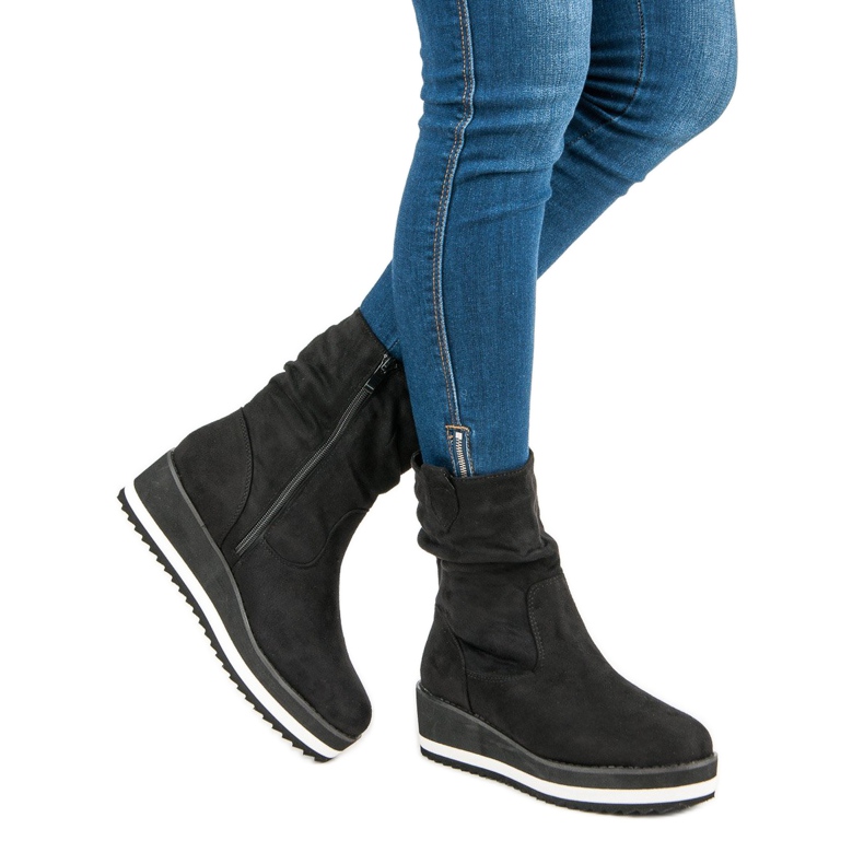 Primavera Botas pretas de cunha preto 2