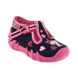 Sapatos infantis Befado 110p330 chinelos azul marinho rosa 1