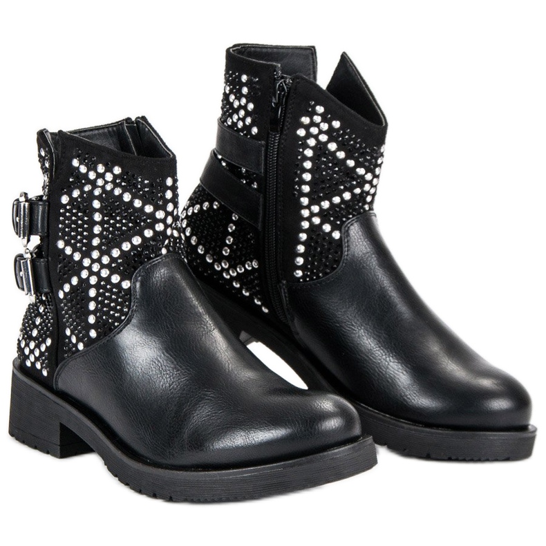 Botas femininas elegantes preto 2