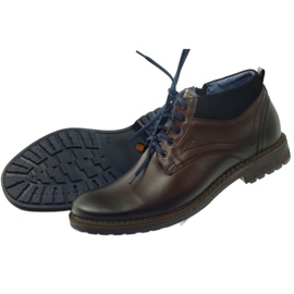 Botins masculinos castanhos Nikopol 686 com fecho marrom 4