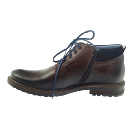 Botins masculinos castanhos Nikopol 686 com fecho marrom 2