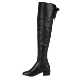 Botas de mosqueteiro pretas preto 1