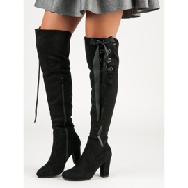 R'S Mosqueteiros de camurça preta preto 2