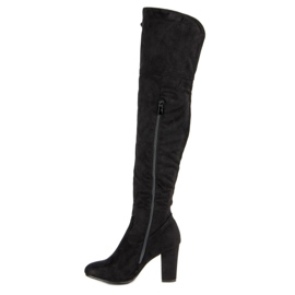 R'S Mosqueteiros de camurça preta preto 1