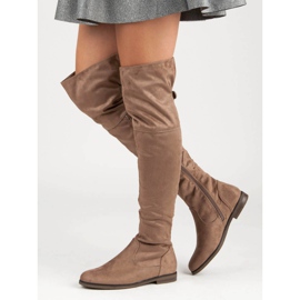 SDS Botas de camurça na coxa marrom 1