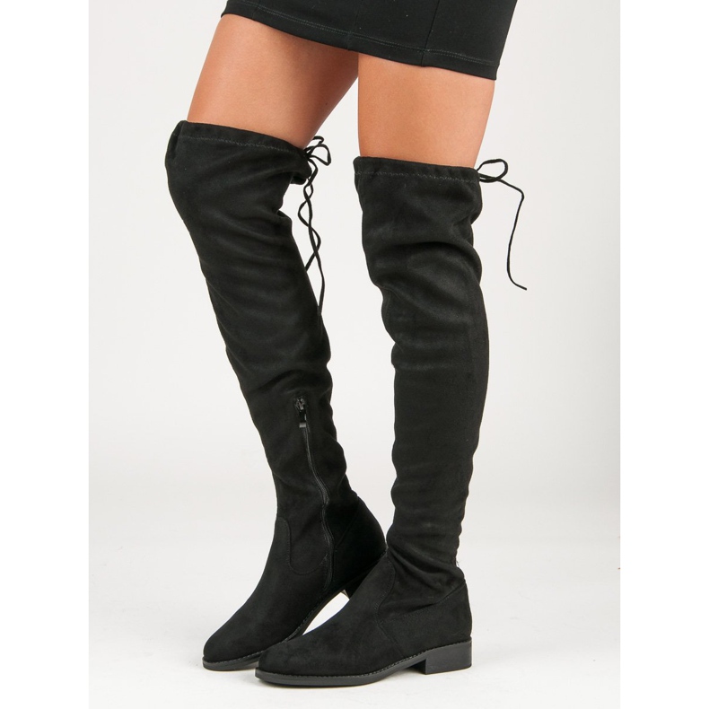 Seastar Botas acima do joelho com salto baixo preto 2