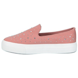 J. Star Tênis rosa slip-on 1