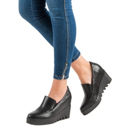 J. Star Sapatos de cunha elegantes preto 2