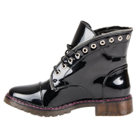 Lucky Shoes Trabalhadores envernizados preto 1