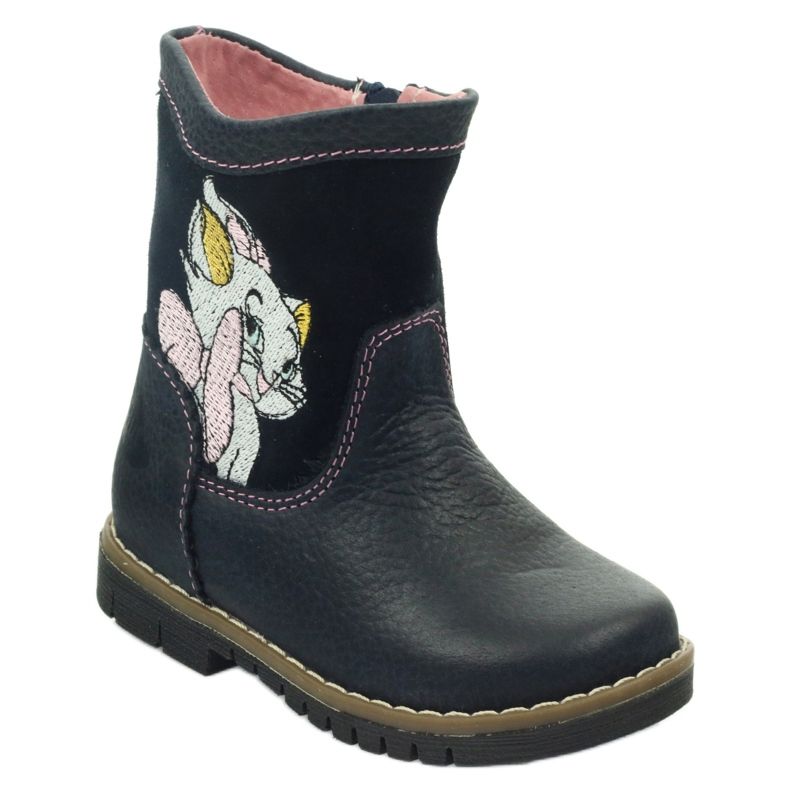 Ren But Botas de couro infantil com Kitty Ren, mas 1525 azul marinho 1