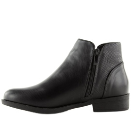 Botas pretas Chelsea para mulheres Q-33 pretas preto 1