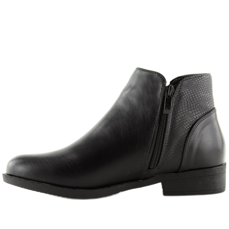Botas pretas Chelsea para mulheres Q-33 pretas preto 1