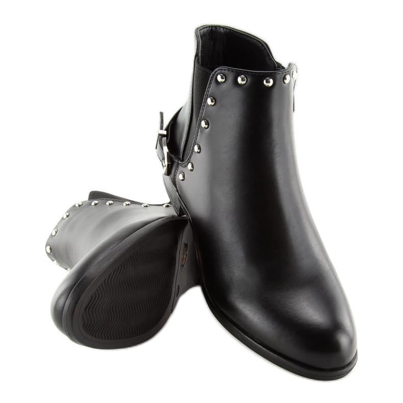 Botas pretas Chelsea com tachas pretas BM166 pretas preto 1