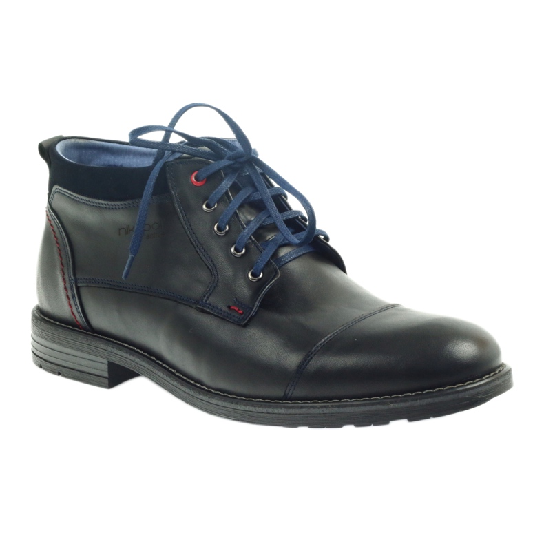 Sapatos de couro Nikopol isolados com um slider 689 preto 1