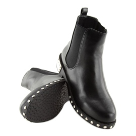 Botas pretas LY91 pretas Chelsea com tachas preto 1