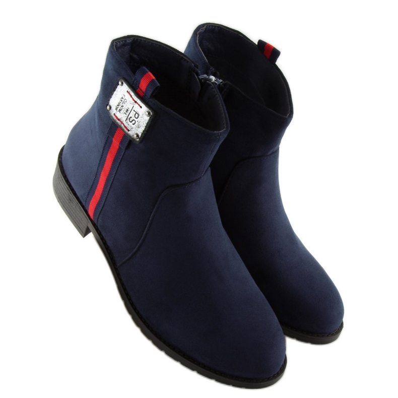 Botas de camurça, azul marinho 100-913B0-2 Azul azul-marinho 1