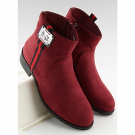 Botins de camurça bordô 100-913B0-2 Vermelho 1
