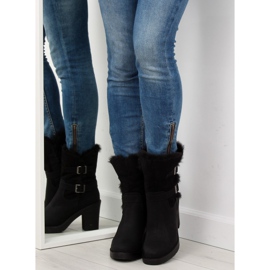 Meia bota preta de salto alto T119 preta preto 1