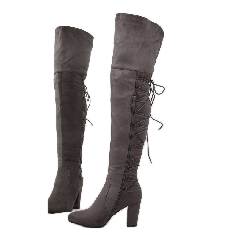 Botas de salto alto cinza B34H-HB cinza 1