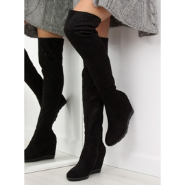 Botas pretas K-59 de cunha preta preto 2