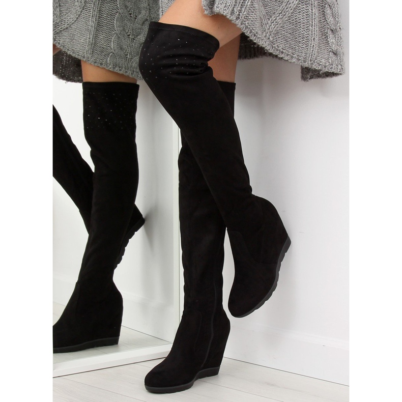 Botas pretas K-59 de cunha preta preto 2