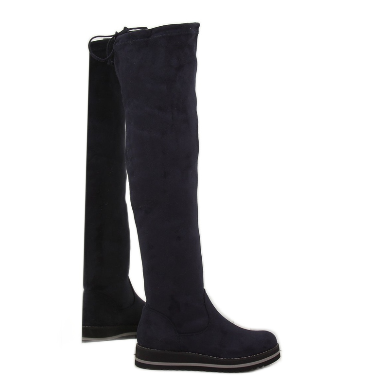 Botas de coxa azul marinho feminino 512-PG azul 1
