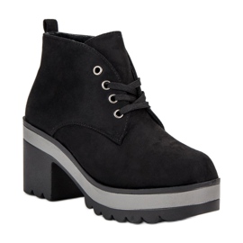 Botas leves de salto alto preto 1