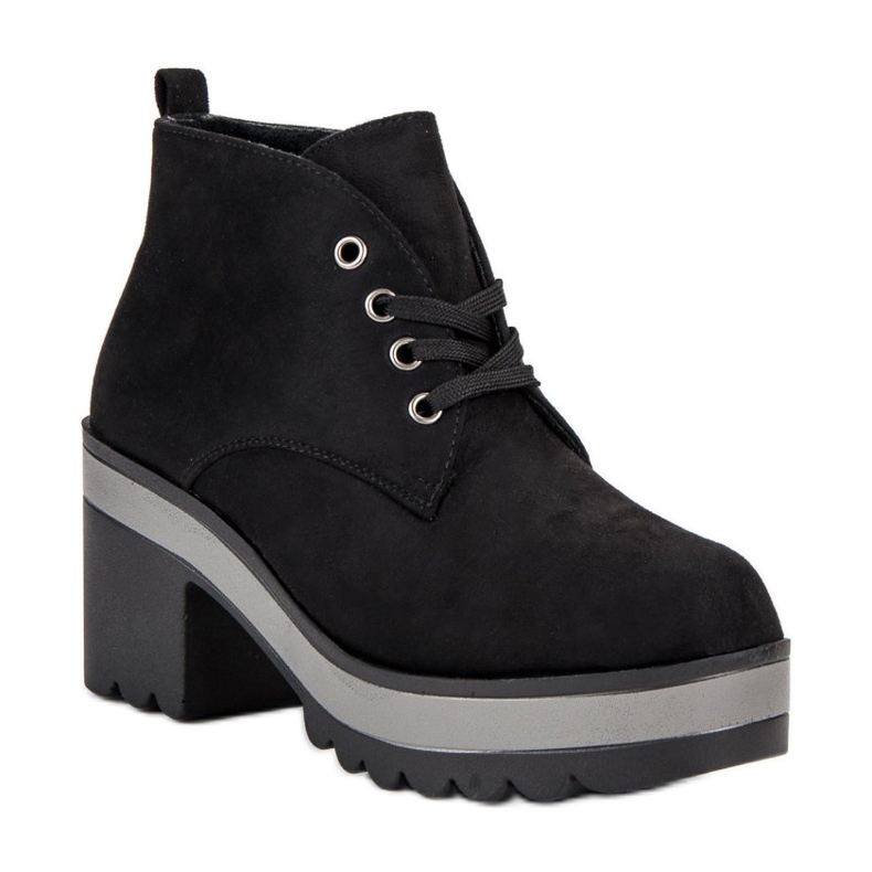 Botas leves de salto alto preto 1 Botas leves de salto alto preto 1