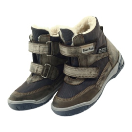 Botas de couro com botas de membrana Bartuś bege azul marinho 4
