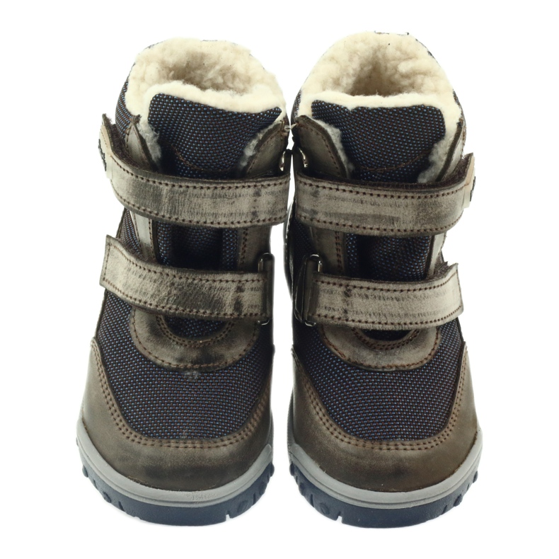 Botas de couro com botas de membrana Bartuś bege azul marinho 3