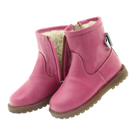Bartuś Botas infantis de couro com um arco rosa 317 cinza 4