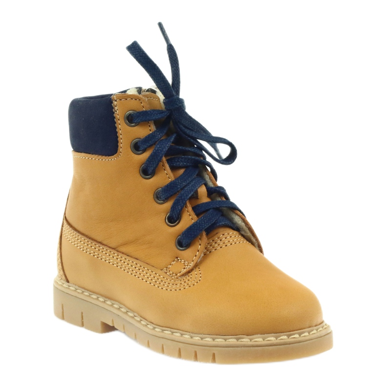 Botas de madeira BARTUŚ Camel amarelo azul marinho 1