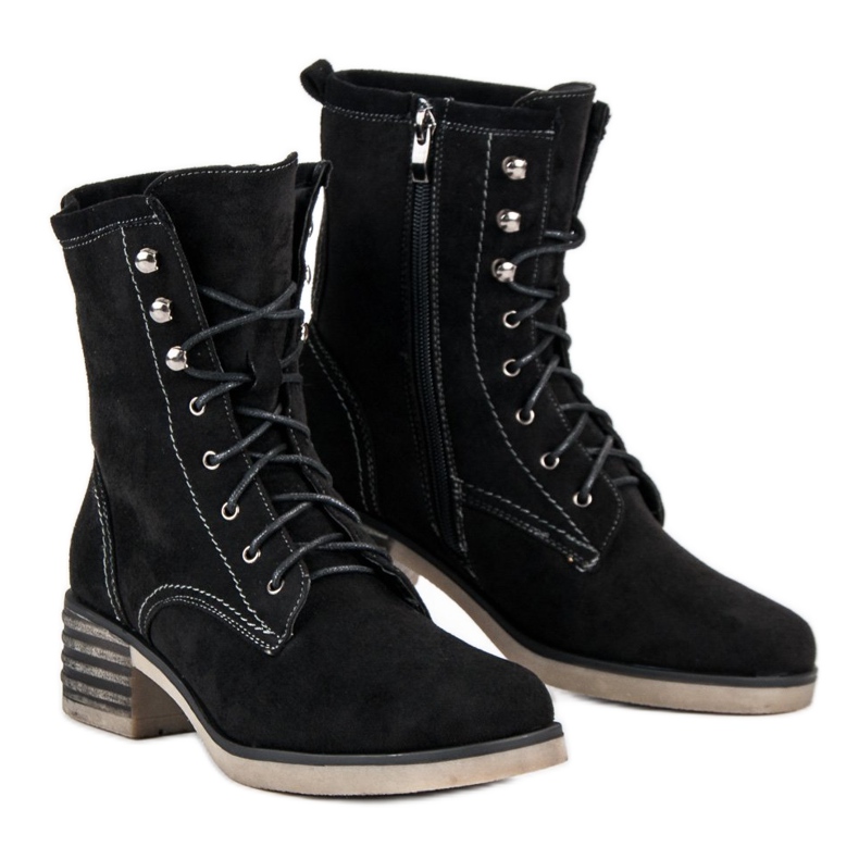 Filippo Trabalhadores de camurça preta preto 1